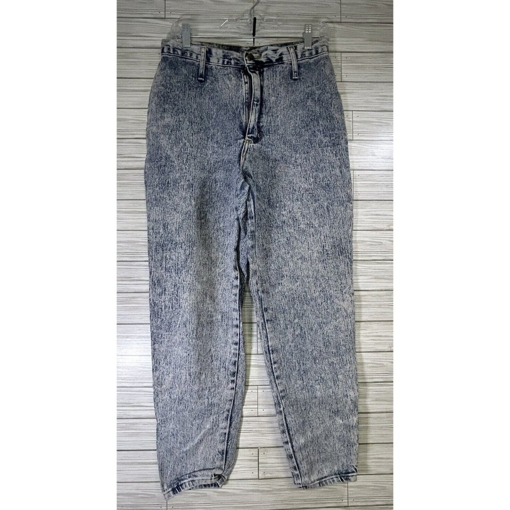 VTG 1980s LA 37 Light Wash‎ Denim Straight Leg Ankle Zip Jeans Womens Sz 13/14